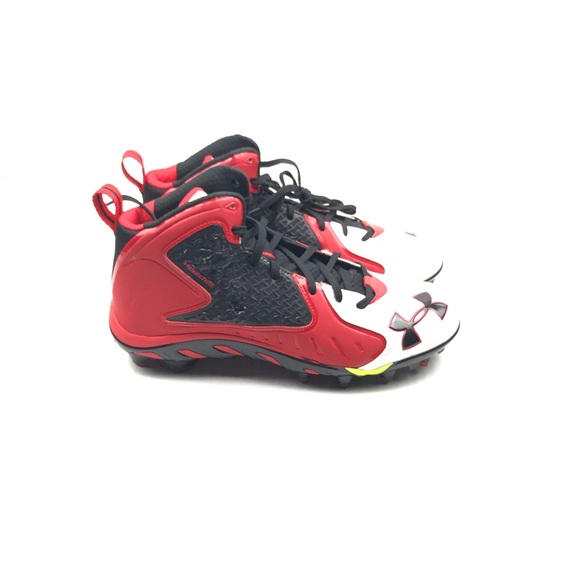 Under Armour Men’s UA Spine Cleats Red/Black/White - Picture 2 of 6